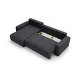 ECKSOFA in Cord Graphitfarben  - Schwarz/Graphitfarben, MODERN, Kunststoff/Textil (150/245cm) - Carryhome