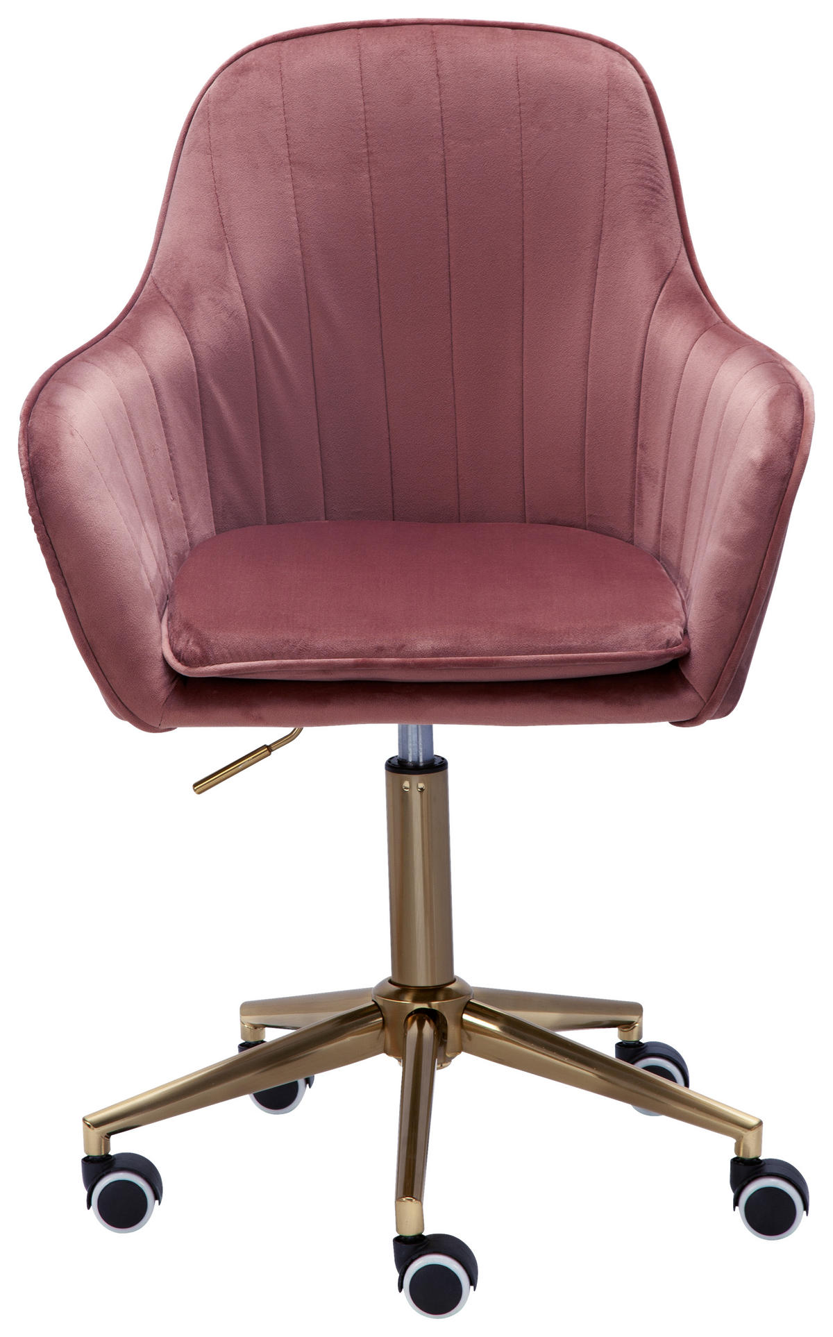 DREHSTUHL Samt Rosa  - Goldfarben/Rosa, KONVENTIONELL, Kunststoff/Textil (54/105/52cm) - MID.YOU