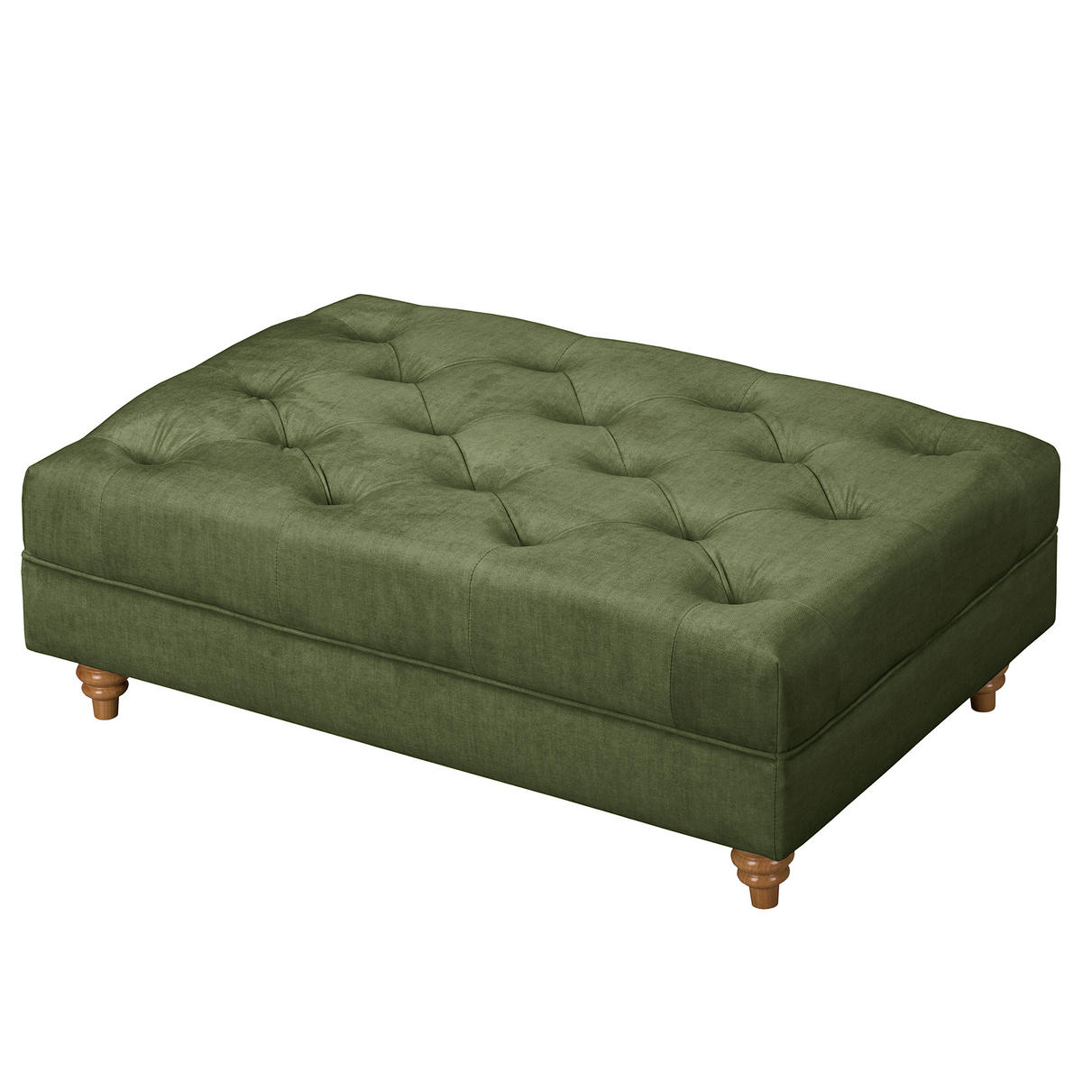 HOCKER in Textil Dunkelgrün  - Dunkelgrün/Braun, Design, Holz/Textil (96/35/62cm) - P & B