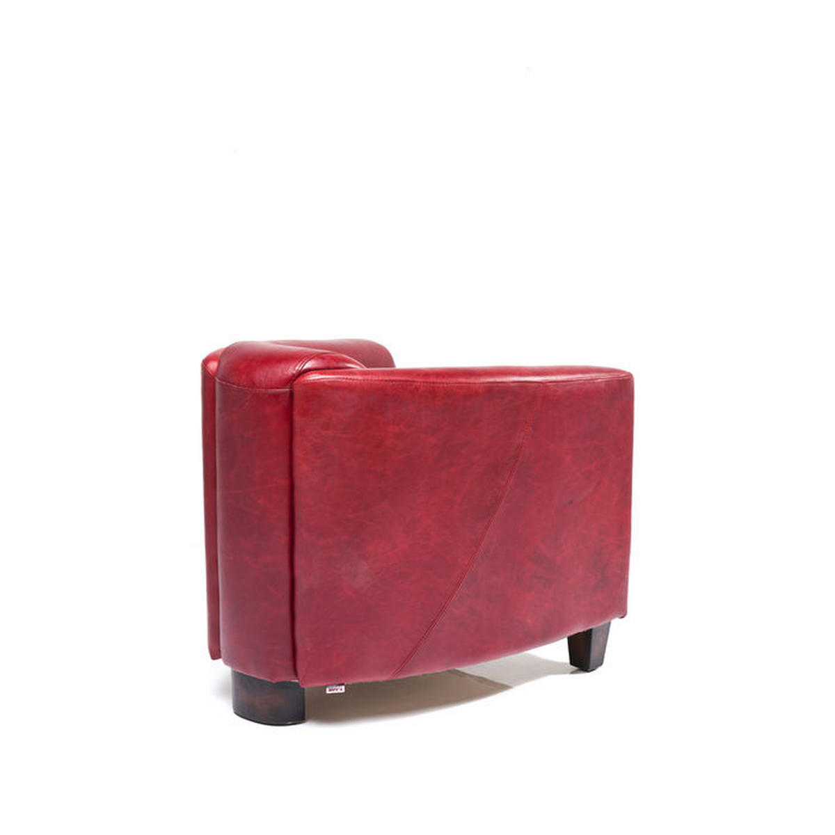 SESSEL Echtleder Rot    - Dunkelbraun/Rot, Design, Leder/Holz (70/72/83cm) - Kare-Design