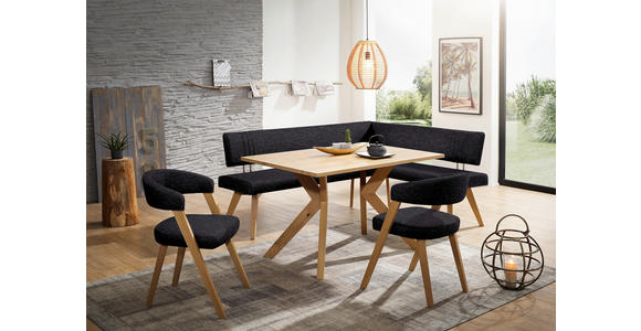 ECKBANK 180/170 cm in Anthrazit, Wildeiche - Wildeiche/Eichefarben, Design, Holz/Textil (180/170cm) - Venda