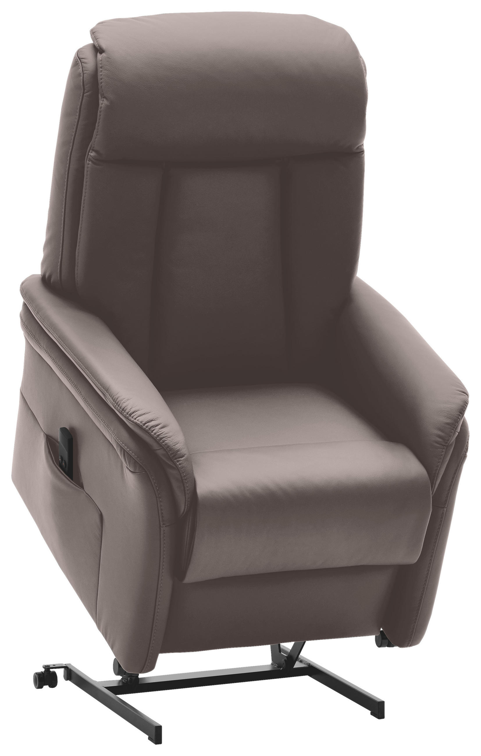 FERNSEHSESSEL  mit Relaxfunktion, Aufstehhilfe Echtleder Dunkelgrau  - Dunkelgrau, KONVENTIONELL, Leder/Kunststoff (74/107/84cm) - Valdera