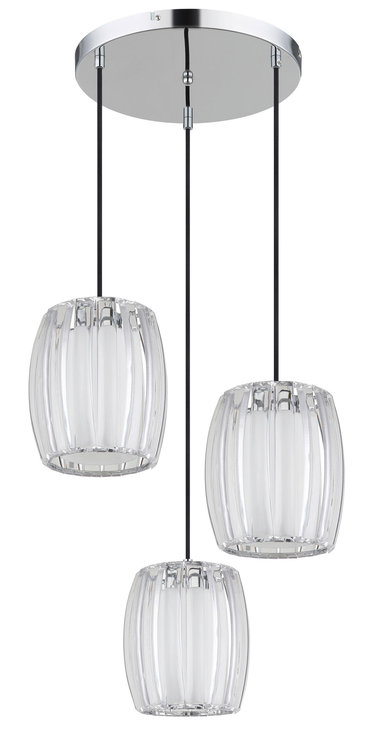 ZÁVĚSNÉ SVÍTIDLO, 40,5/120 cm  - černá/čiré, Design, kov/textil (40,5/120cm) - Globo