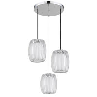 ZÁVĚSNÉ SVÍTIDLO, 40,5/120 cm  - černá/čiré, Design, kov/textil (40,5/120cm) - Globo
