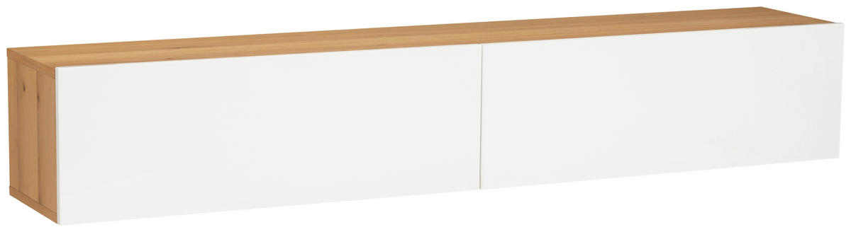 LOWBOARD  in  - Weiß Hochglanz/Naturfarben, Design, Holz/Holzwerkstoff (180/33/30cm) - MID.YOU