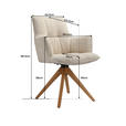 ARMLEHNSTUHL  in Eisen Chenille  - Eichefarben/Beige, Design, Holz/Textil (59,5/88,5/63cm) - Novel