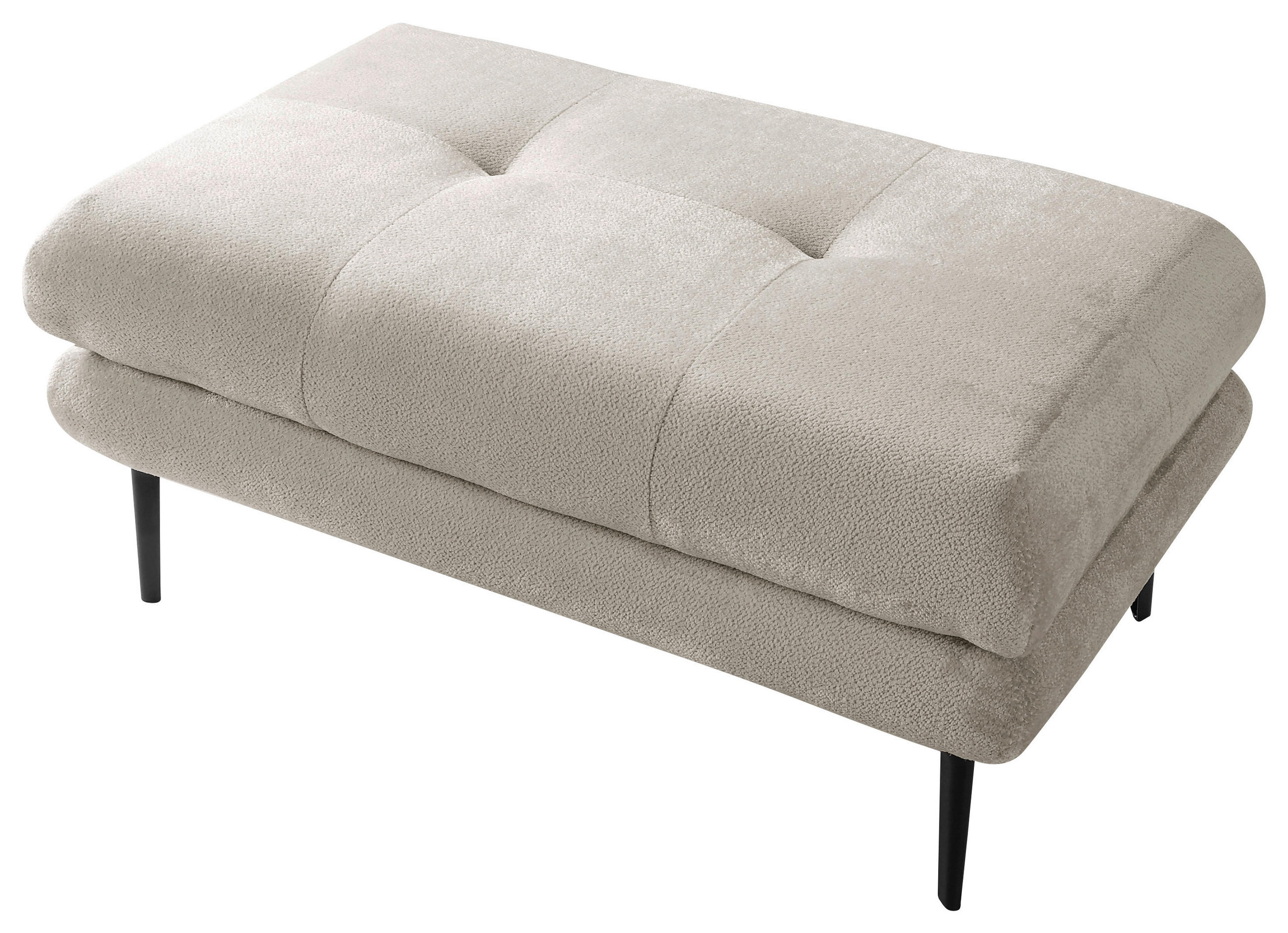 HOCKER Velours Creme  - Creme/Schwarz, Design, Textil/Metall (80/48/80cm) - MID.YOU