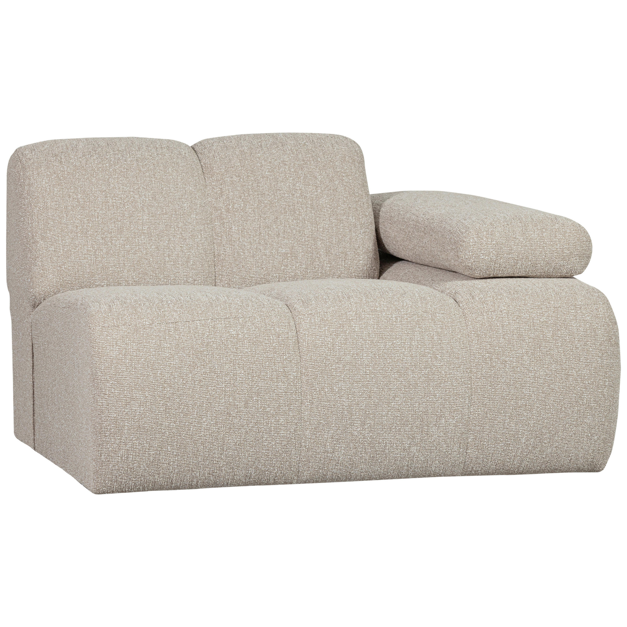 SOFAELEMENT Mojo Bouclé Beige  - Beige/Schwarz, Design, Kunststoff/Textil (124/74/97cm) - Livetastic