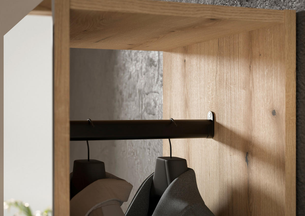 GARDEROBE  in 105/188/38 cm  - Eichefarben/Creme, Basics, Glas/Holzwerkstoff (105/188/38cm) - Xora