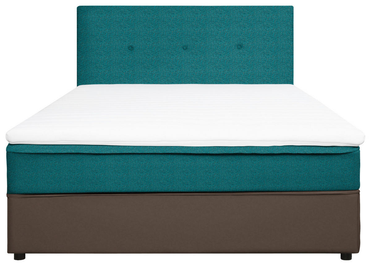BOXBETT 120/200 cm  in Grau, Türkis  - Türkis/Schwarz, KONVENTIONELL, Holz/Textil (120/200cm) - Boxxx