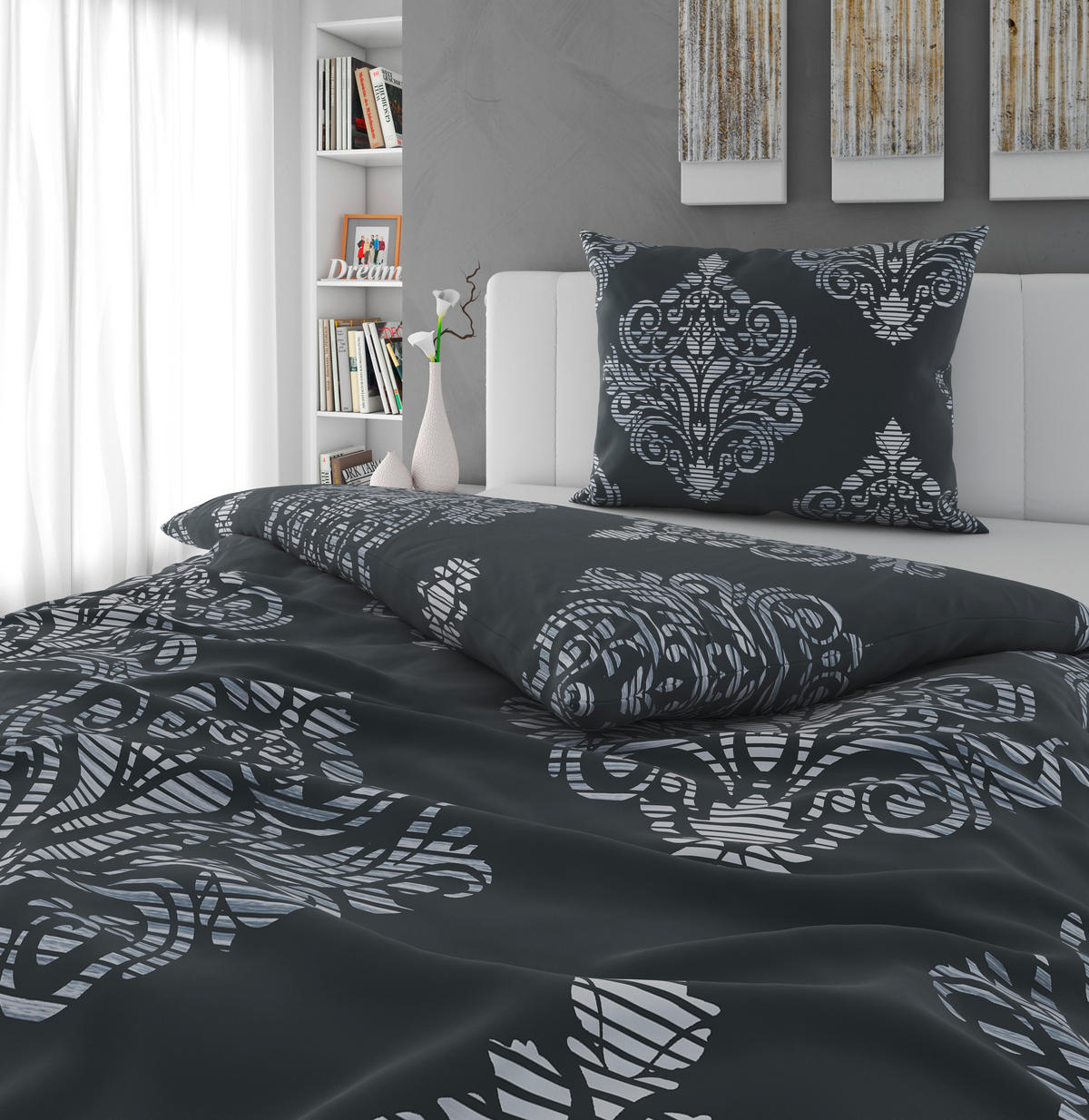 BETTWÄSCHE 2-teilig Satin 140/200 cm  - Grau, KONVENTIONELL, Textil (140/200cm) - Novel