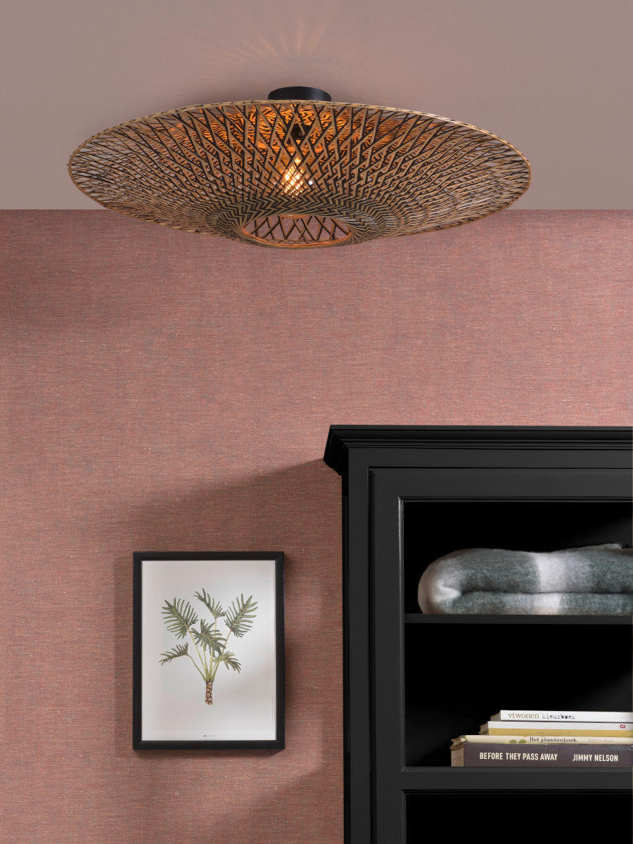 TAKLAMPA GOOD&MOJO  87/23 cm  - svart/naturfärgad, Trend, trä (87/23cm) - Good & Mojo