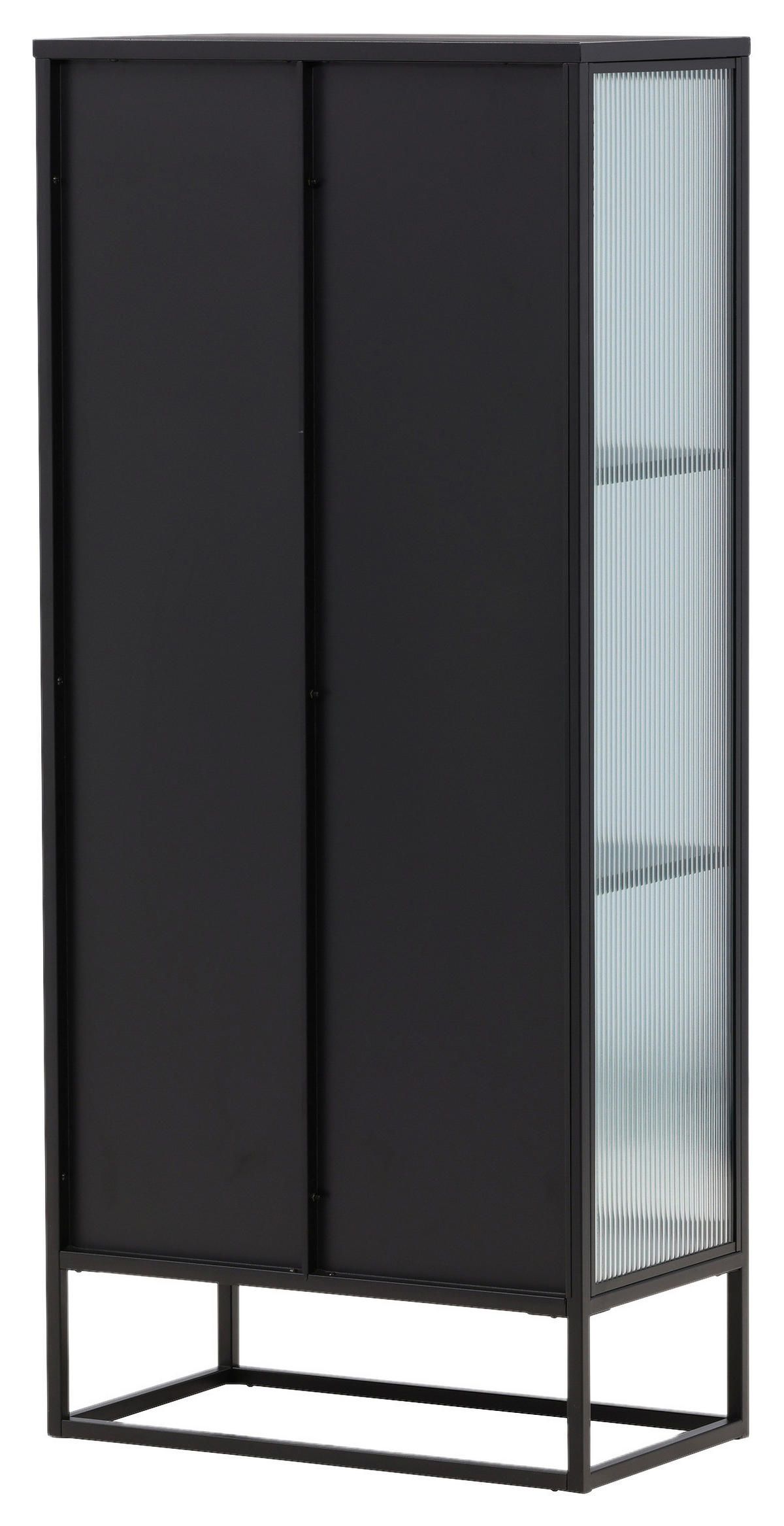HÖG BYRÅ  i 70/160/40 cm  - svart, Design, metall/glas (70/160/40cm) - Livetastic