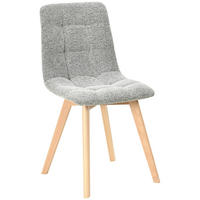 STUHL  Stoffauswahl Leinenoptik  - Naturfarben/Grau, Design, Holz/Textil (45/89/53cm) - Carryhome