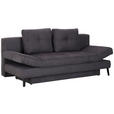 SCHLAFSOFA Sisi in Flachgewebe Dunkelgrau  - Dunkelgrau/Schwarz, Design, Textil/Metall (200/85/90cm) - Novel