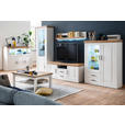 HIGHBOARD  118/142/40 cm 2 Schublade(n)  - Eichefarben/Schwarz, LIFESTYLE, Glas/Holzwerkstoff (118/142/40cm) - Landscape