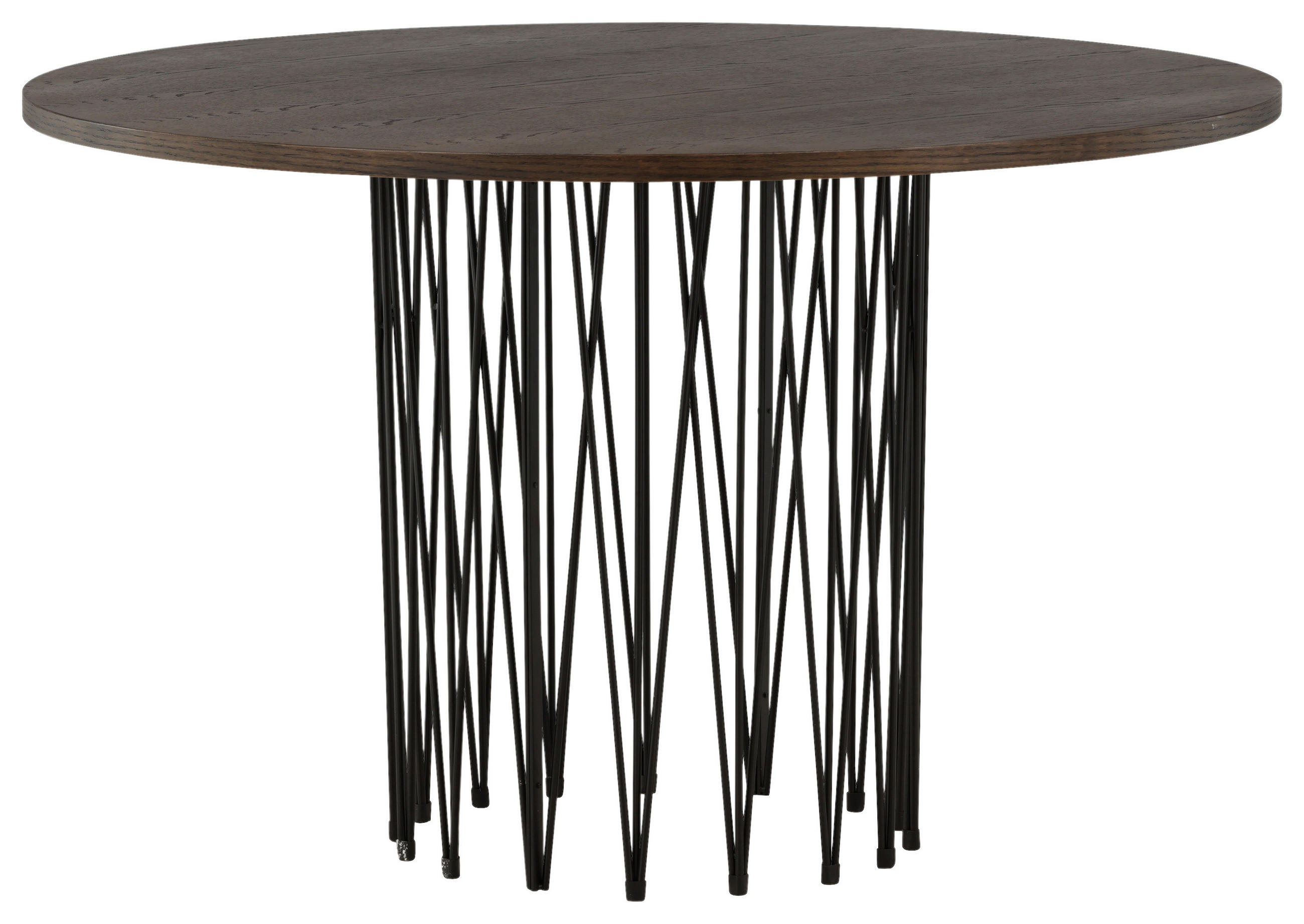 ESSTISCH in Metall, Holzwerkstoff 120/120/74 cm  - Dunkelbraun/Schwarz, Design, Holzwerkstoff/Metall (120/120/74cm) - Livetastic