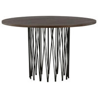 ESSTISCH in Metall, Holzwerkstoff 120/120/74 cm  - Dunkelbraun/Schwarz, Design, Holzwerkstoff/Metall (120/120/74cm) - Livetastic