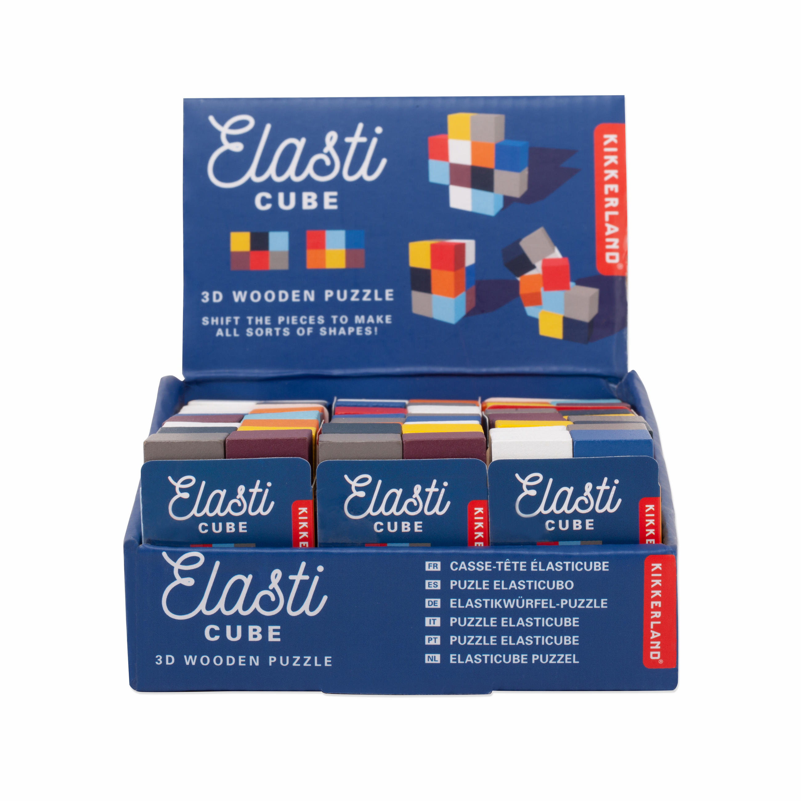 PUZZLE - viacfarebná, Basics, drevo (4,2/6/4,1cm) - Kikkerland