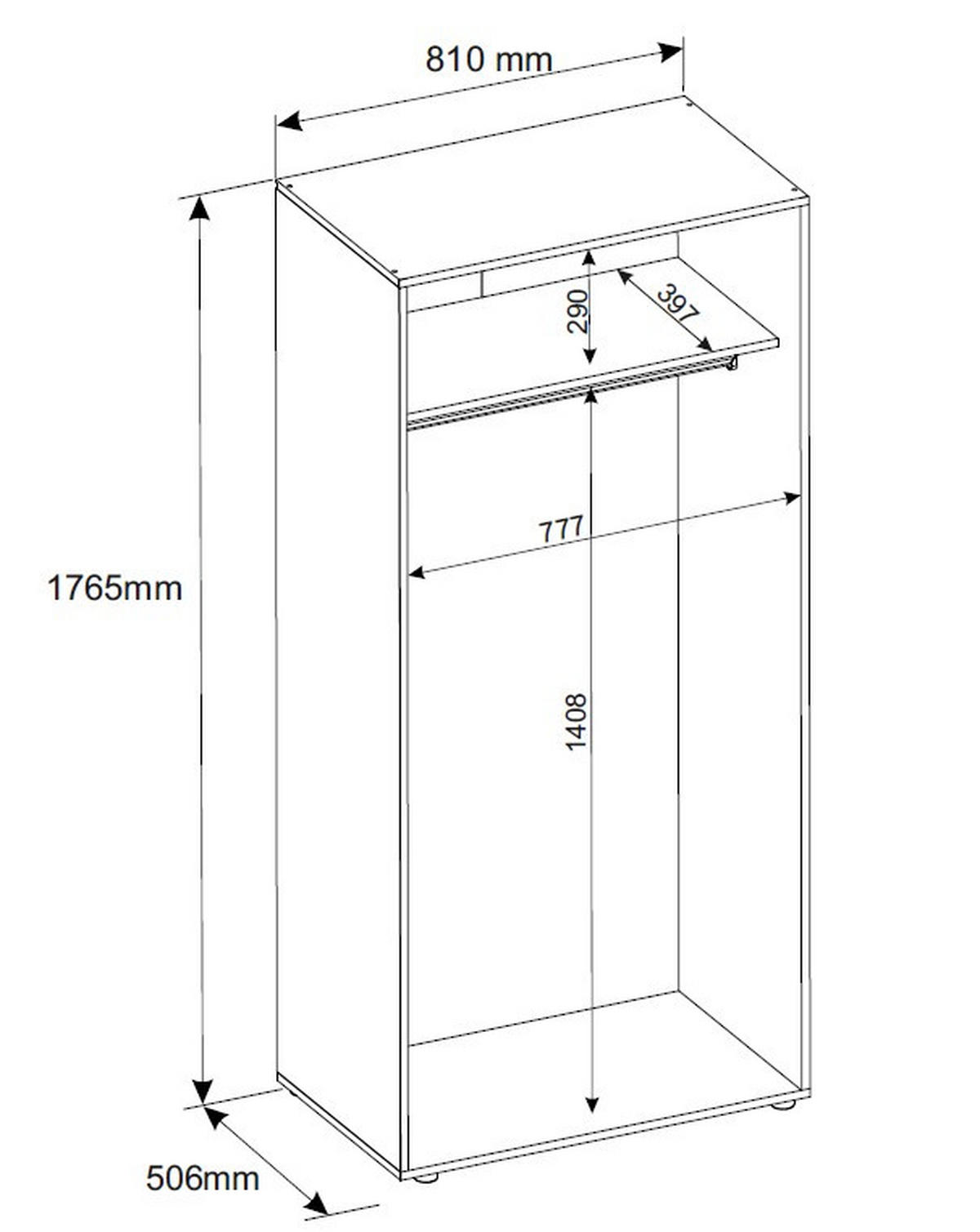 ORMAR S KLASIČNIM VRATIMA     - bijela/boje aluminija, Konvencionalno, drvni materijal/plastika (81/177/51cm) - Carryhome