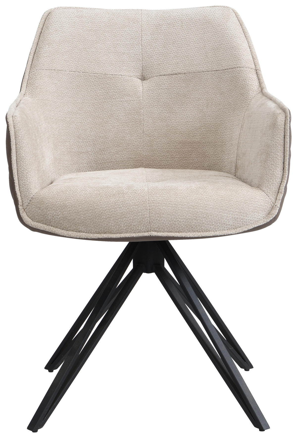 ARMLEHNSTUHL   Webstoff  Braun, Schwarz, Dunkelbraun  - Dunkelbraun/Schwarz, MODERN, Textil/Metall (57/82/61cm) - Livetastic