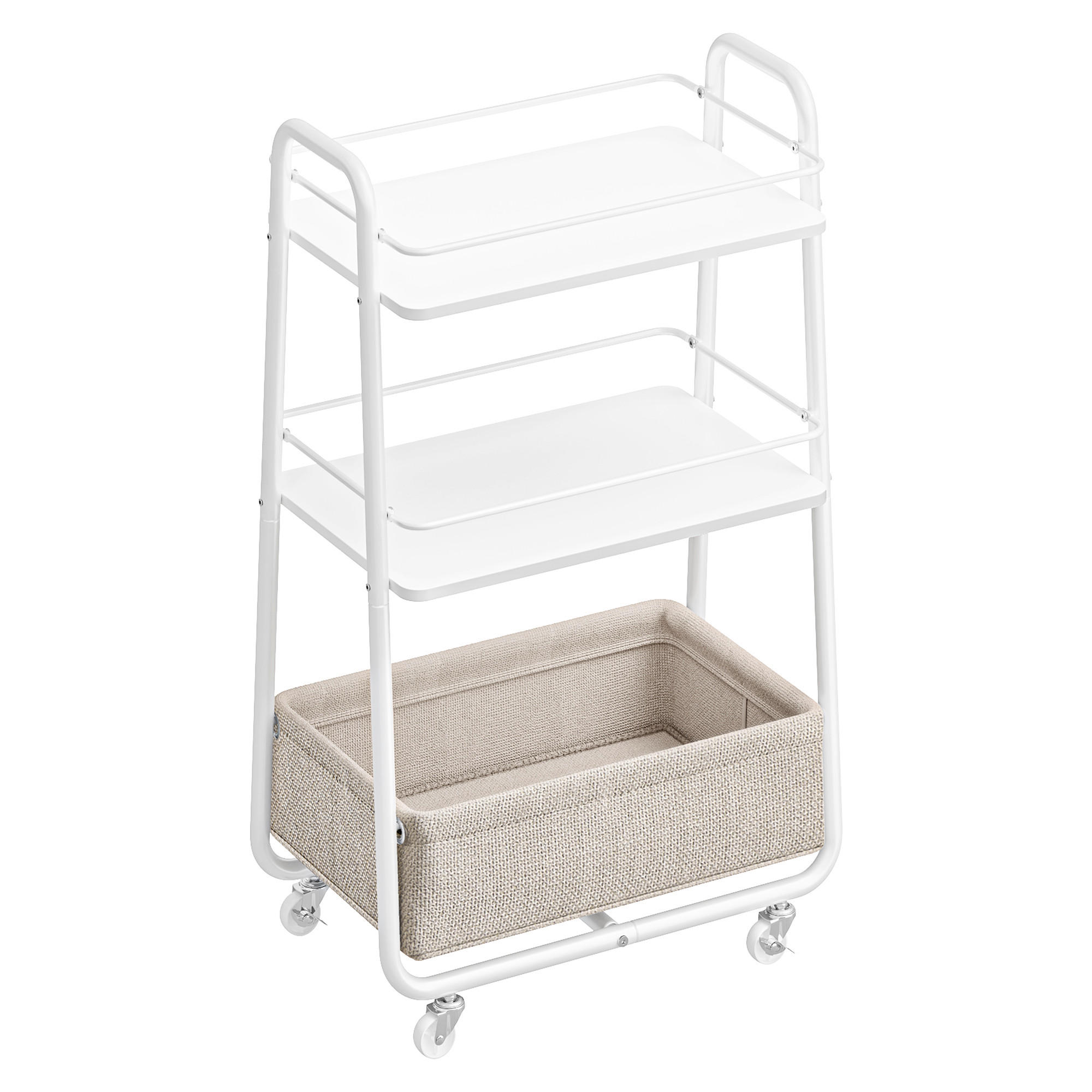 SERVIERWAGEN Weiß, Beige  - Beige/Weiß, Trend, Holzwerkstoff/Kunststoff (43/81/30cm) - Boxxx