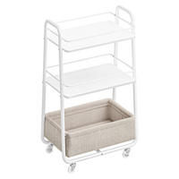 SERVIERWAGEN Weiß, Beige  - Beige/Weiß, Trend, Holzwerkstoff/Kunststoff (43/81/30cm) - Boxxx