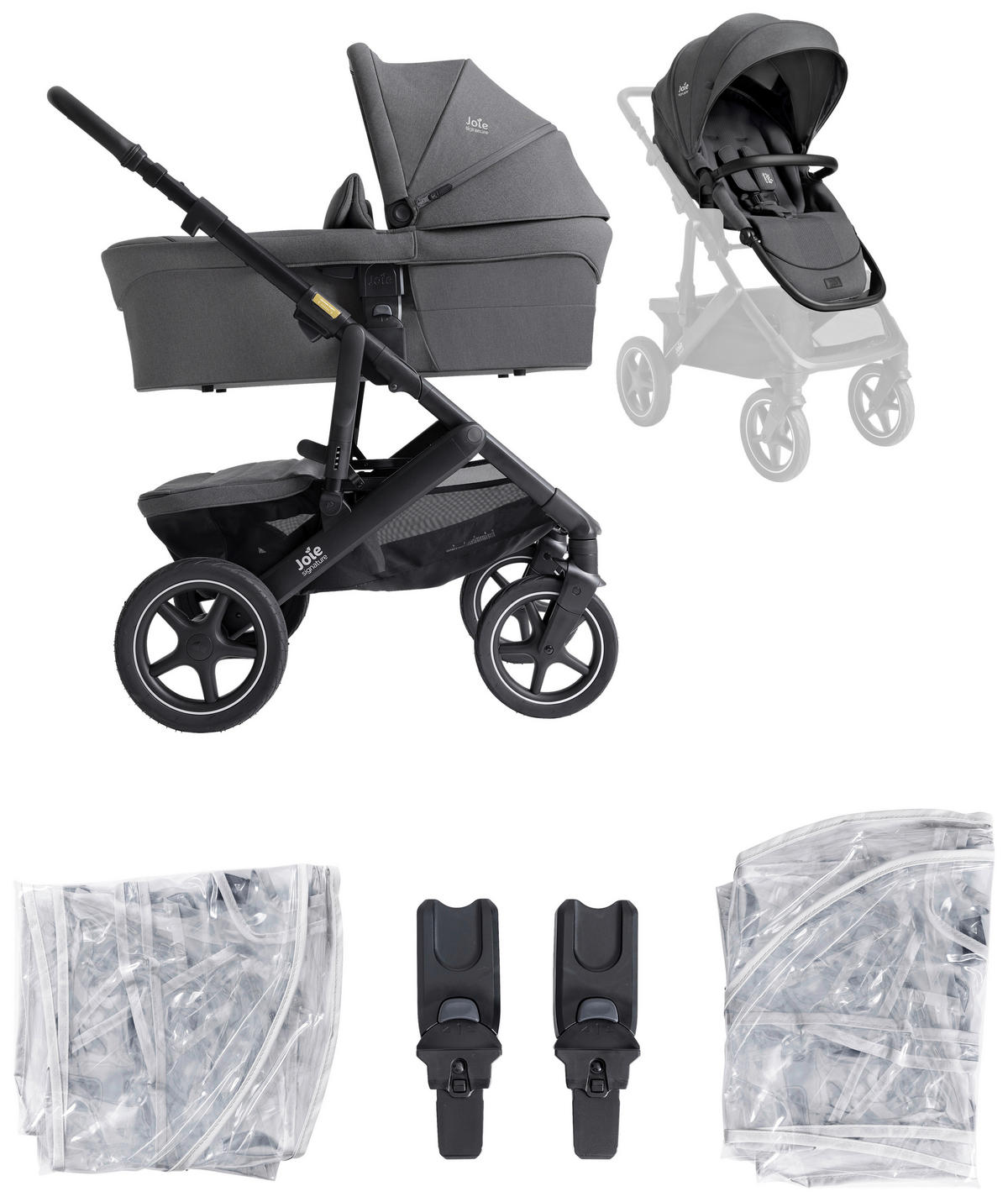KOMBIKINDERWAGEN  Vinca 2in1  Ebony  - Schwarz/Grau, Basics, Kunststoff/Metall (65/109/97cm) - JOIE SIGNATURE