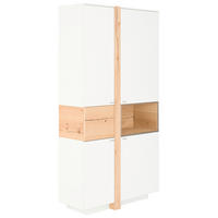 VITRINE  in furniert Eiche Weiß, Eichefarben - Edelstahlfarben/Eichefarben, Design, Glas/Holz (108/214/43cm) - Venjakob