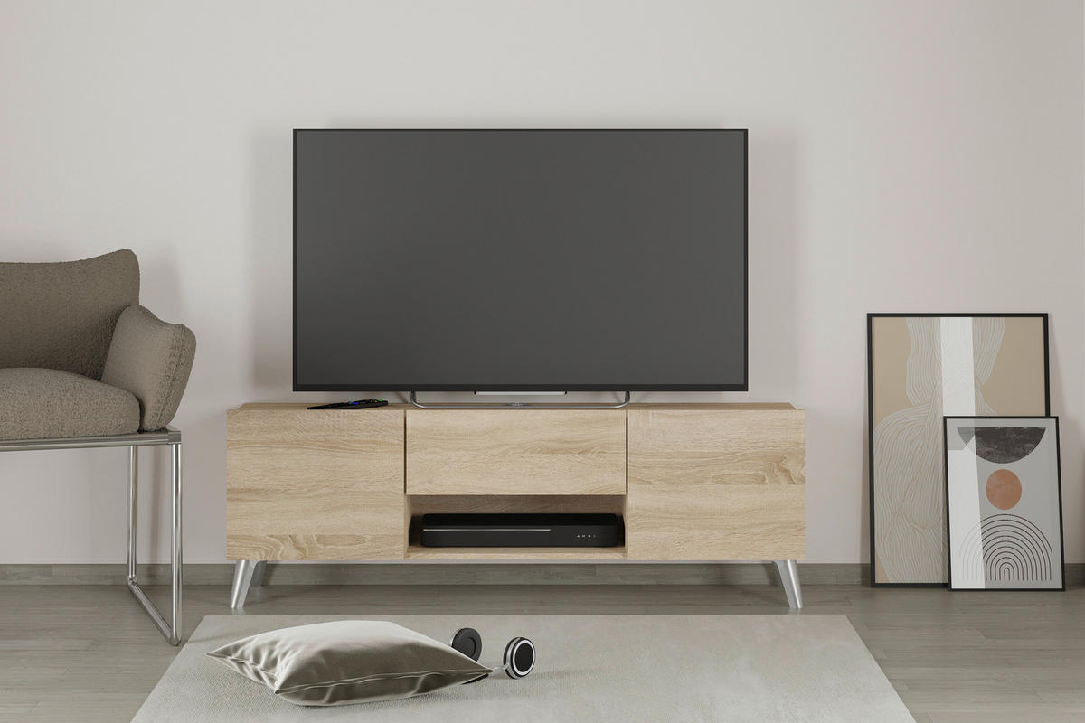 LOWBOARD  in 140/46,5/34,5 cm  - Sonoma Eiche, Design, Holzwerkstoff/Kunststoff (140/46,5/34,5cm) - MID.YOU