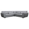 ECKSOFA Hellgrau Flachgewebe  - Silberfarben/Hellgrau, Design, Kunststoff/Textil (266/266cm) - Livetastic