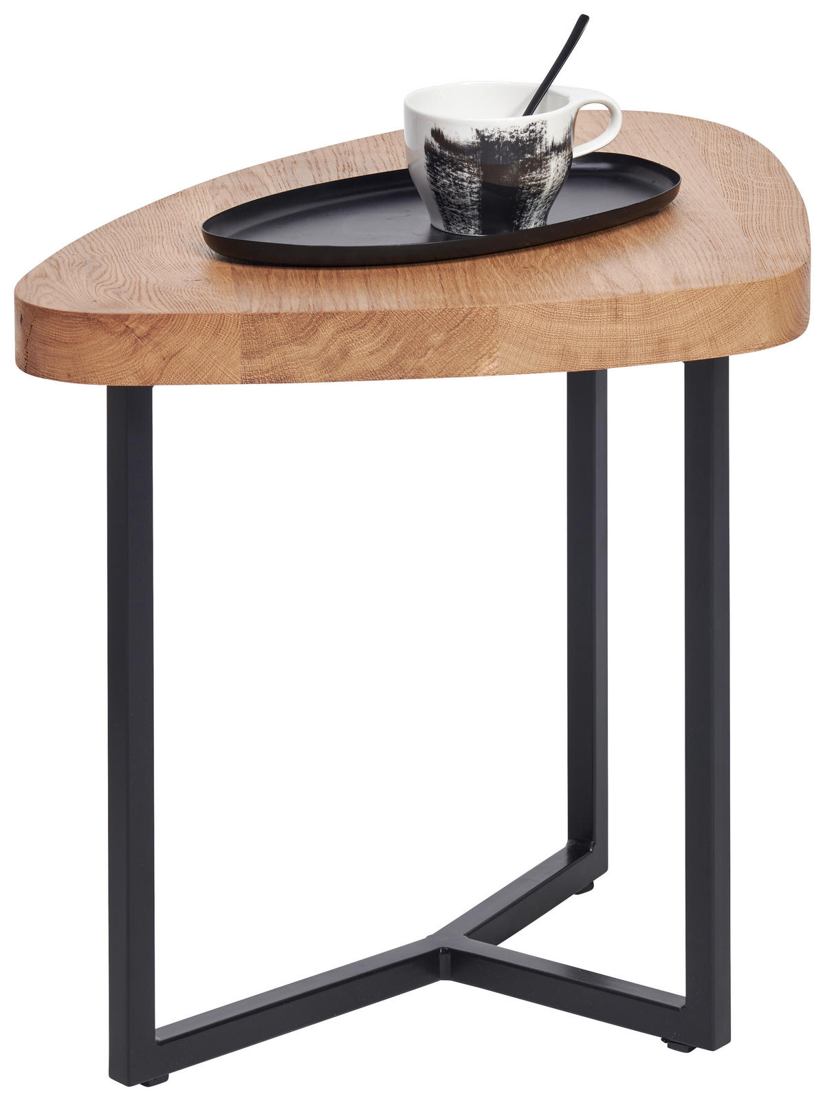 COUCHTISCH in Holz, Metall 48/45/45 cm  - Eichefarben/Schwarz, Natur, Holz/Metall (48/45/45cm) - Novel