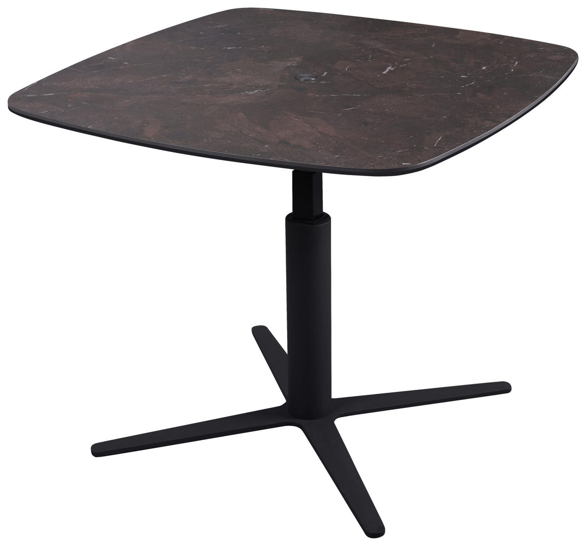 COUCHTISCH ESG 80/80/47-67 cm quadratisch Anthrazit, Dunkelbraun  - Anthrazit/Dunkelbraun, Design, Glas/Keramik (80/80/47-67cm) - Novel