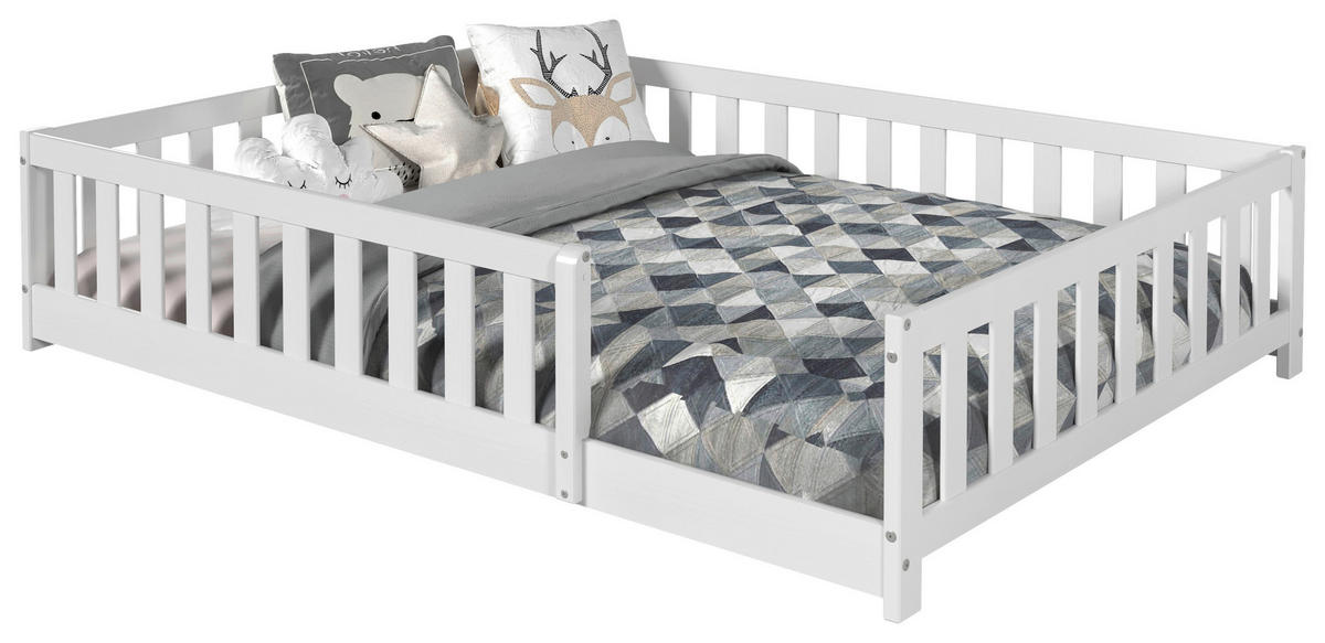 BODENBETT. 140/200 cm Weiss  - Weiss, Modern, Holz/Holzwerkstoff (140/200cm) - P & B
