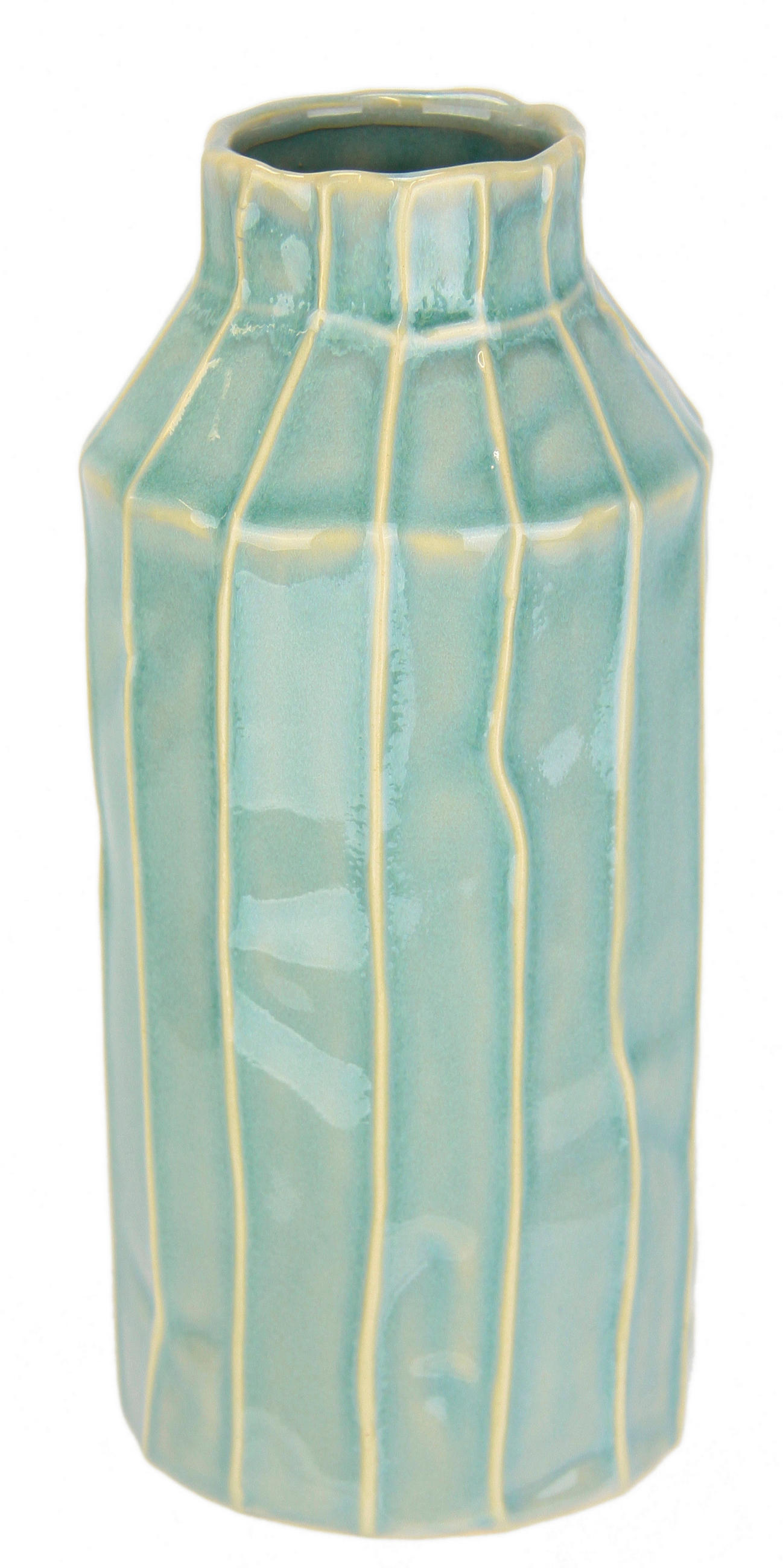 VASE  - Hellblau, Basics, Keramik (9/21/9cm)