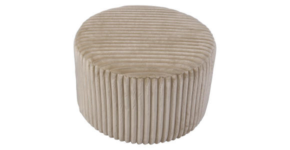 HOCKER in Textil Creme - Creme, Design, Textil (59/36/59cm) - Xora