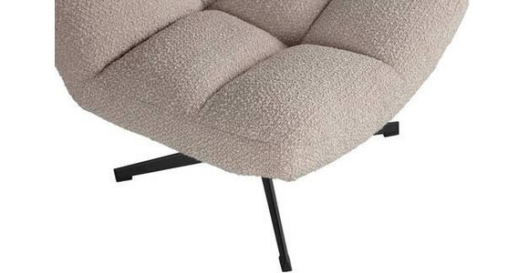 SESSEL Bouclé Sandfarben    - Sandfarben/Schwarz, Design, Textil/Metall (75/80/75cm) - Ambia Home