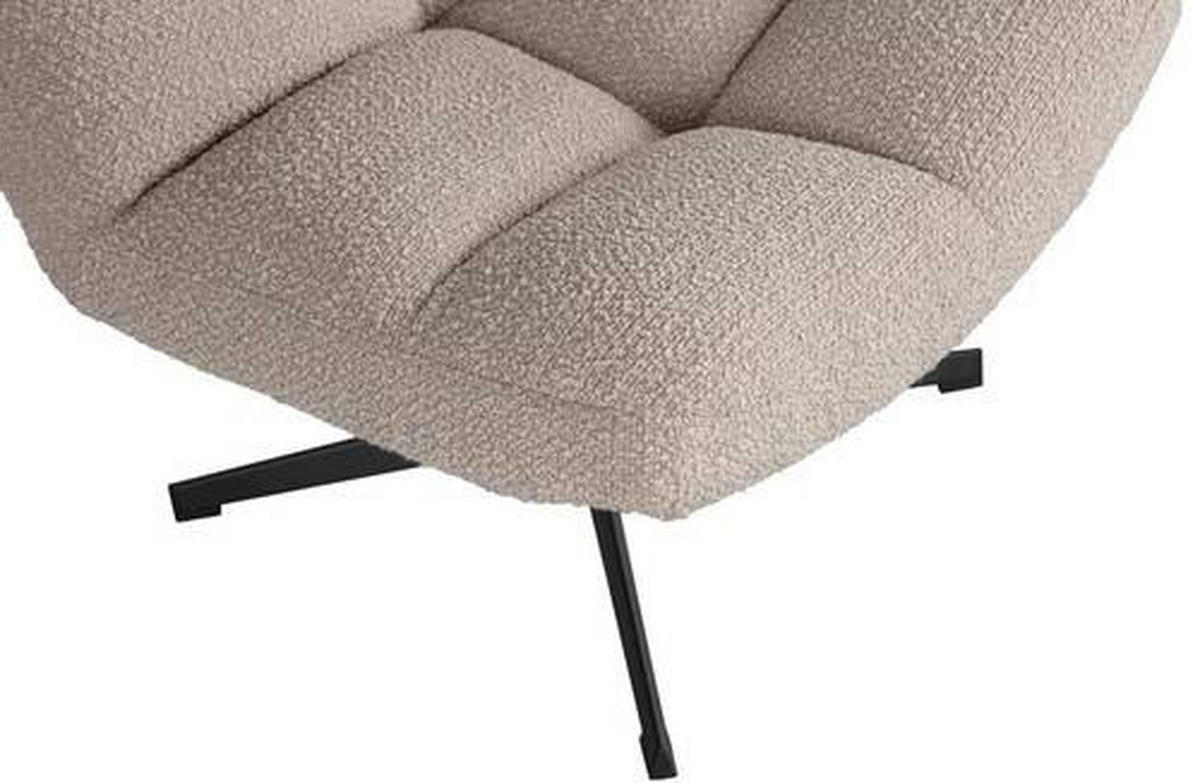SESSEL Bouclé Sandfarben    - Sandfarben/Schwarz, Design, Textil/Metall (75/80/75cm) - Ambia Home