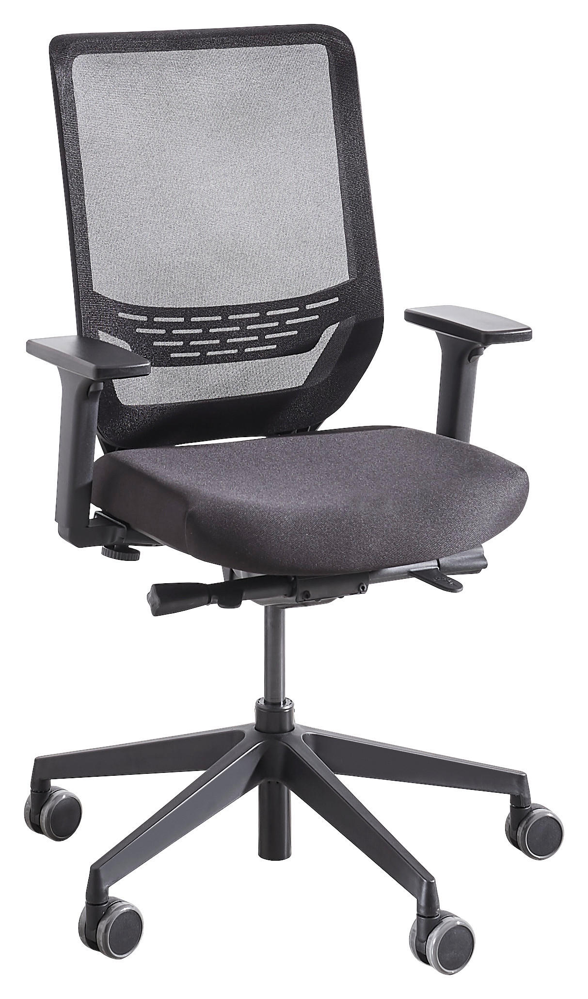 DREHSTUHL Netzbespannung, Flachgewebe Schwarz  - Schwarz, Design, Kunststoff/Textil (72/98 - 109/72cm) - Dauphin