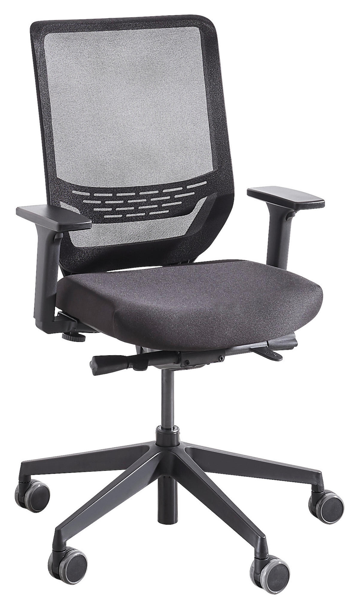 DREHSTUHL Netzbespannung, Flachgewebe Schwarz  - Schwarz, Design, Kunststoff/Textil (72/98 - 109/72cm) - Dauphin