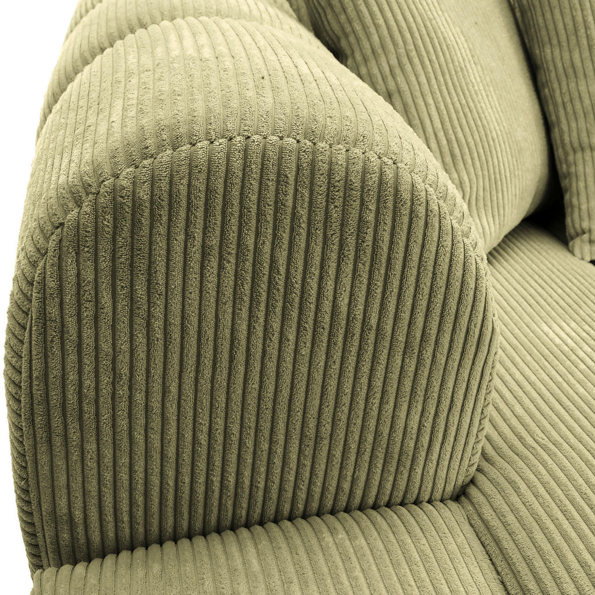 ECKSOFA Hellgrün Cord Zierkissen, Rücken echt  - Schwarz/Hellgrün, KONVENTIONELL, Kunststoff/Textil (162/313cm) - Carryhome