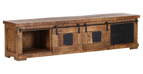 LOWBOARD in 200/50/45 cm - Schwarz/Naturfarben, KONVENTIONELL, Holz/Holzwerkstoff (200/50/45cm) - Landscape