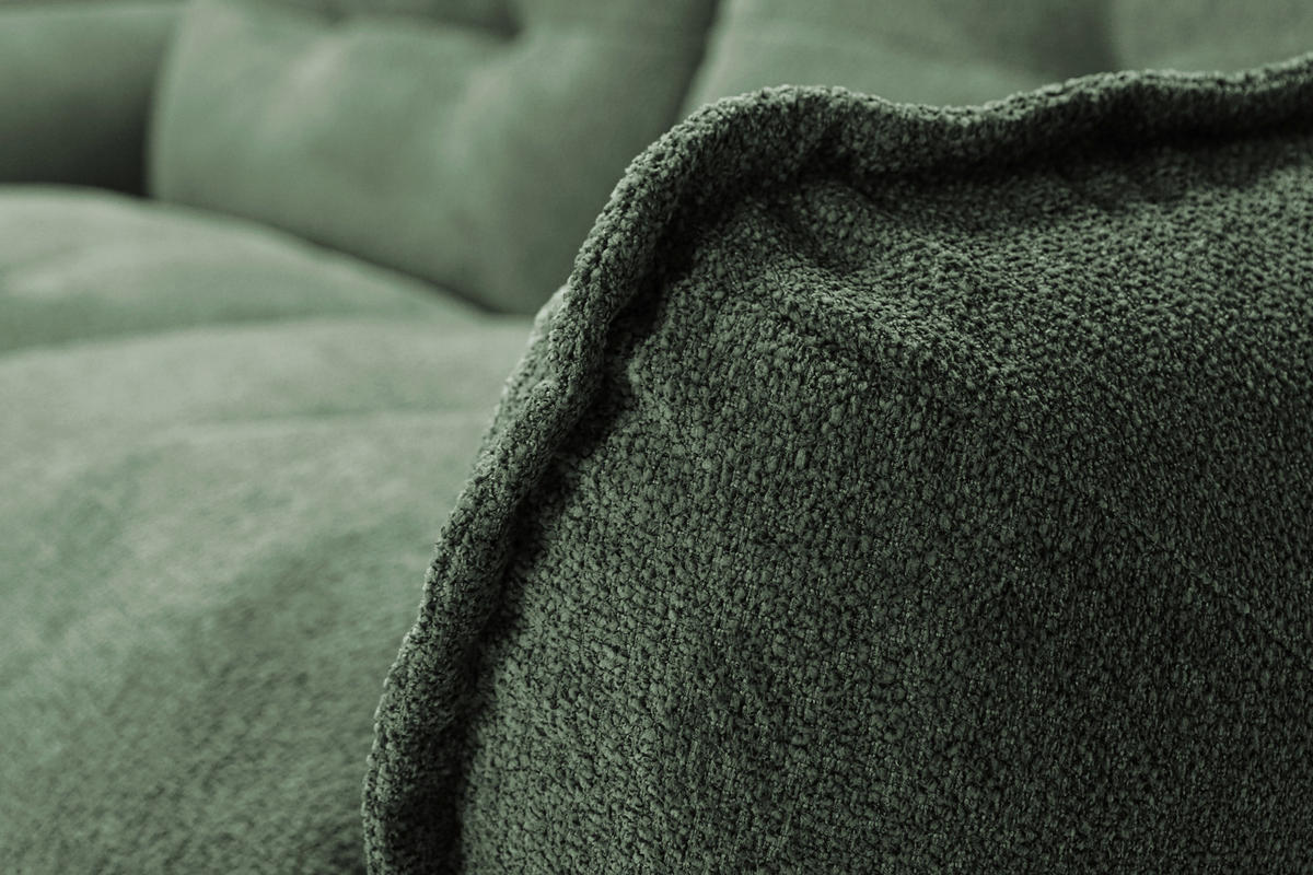 ECKSOFA  Struktur Grün  - Schwarz/Grün, Modern, Kunststoff/Textil (184/269cm) - Trendmanufaktur