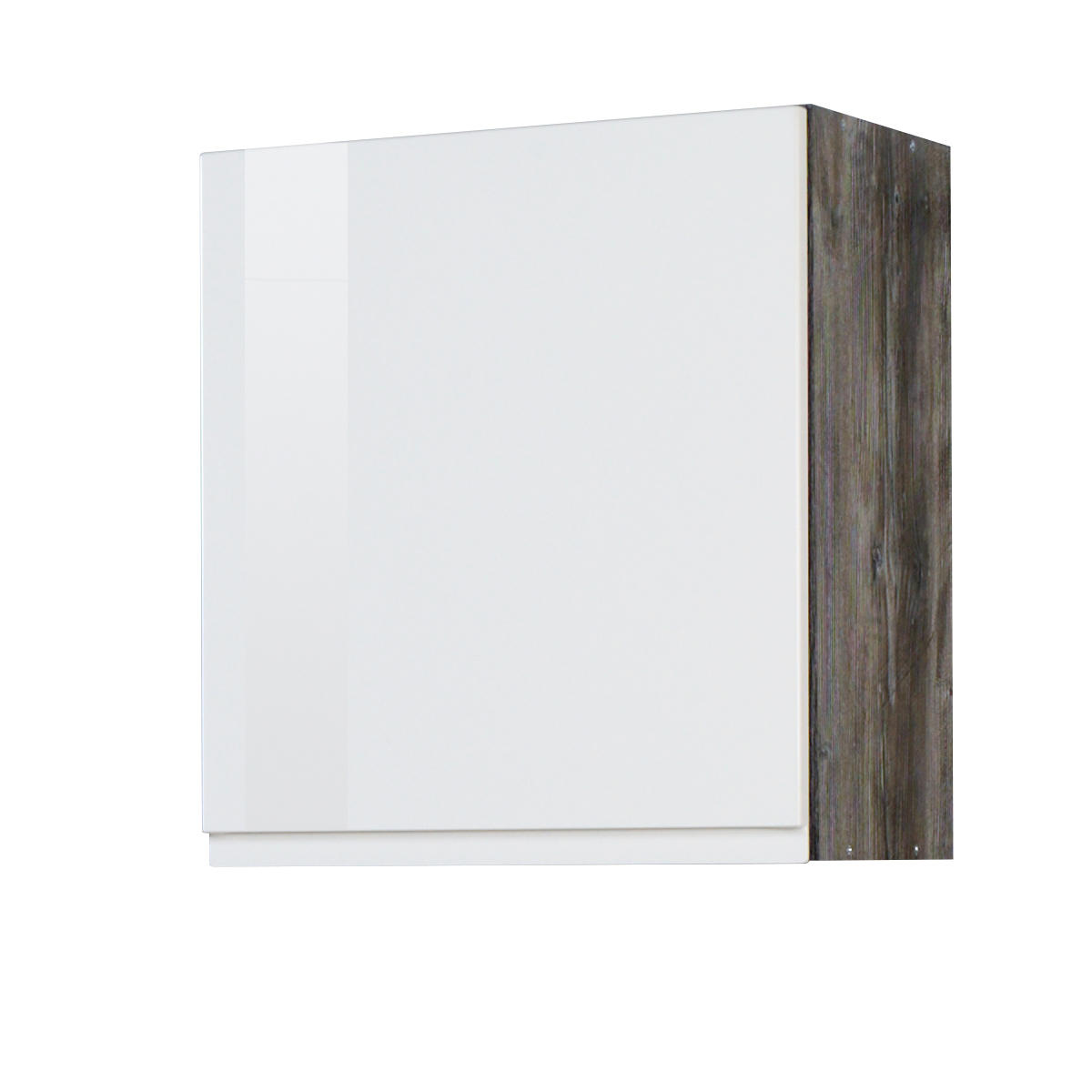 KÜCHENOBERSCHRANK 50/57/34 cm  in Grau, Weiß Hochglanz  - Weiß Hochglanz/Grau, Basics, Holzwerkstoff (50/57/34cm) - Held