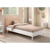 BETT 90/200 cm  in Weiß  - Beige/Weiß, MODERN, Holz/Textil (90/200cm) - MID.YOU