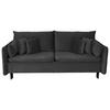 SCHLAFSOFA Velours Grau  - Schwarz/Grau, Design, Holz/Kunststoff (220/96/102cm) - MID.YOU