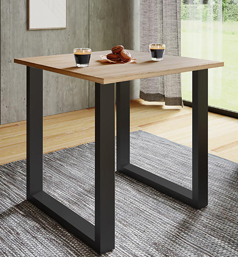ESSTISCH Schwarz, Sonoma Eiche  - Schwarz/Sonoma Eiche, Basics, Holzwerkstoff/Metall (80/50/76cm) - MID.YOU