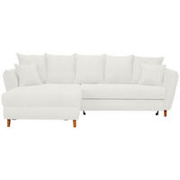 HÖRNSOFFA i chenille cremefärgad  - ekfärgad/cremefärgad, Klassisk, trä/textil (284/162cm) - MID.YOU