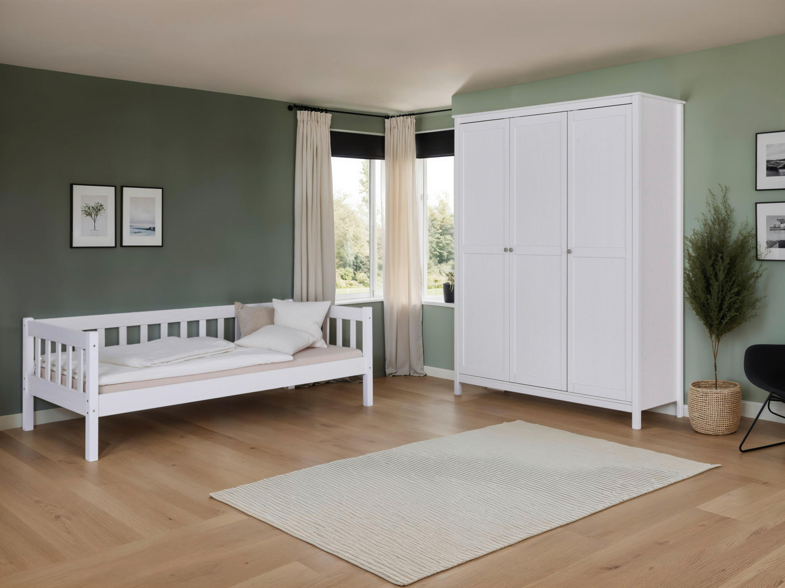 EINZELZIMMER Weiß  - Naturfarben/Weiß, MODERN, Holz - MID.YOU