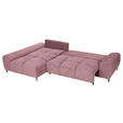 ECKSOFA  in Flachgewebe Altrosa  - Schwarz/Altrosa, KONVENTIONELL, Textil/Metall (180/295cm) - Carryhome